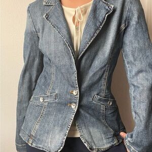 Women's St. John Denim Blazer Jacket vintage Large designer